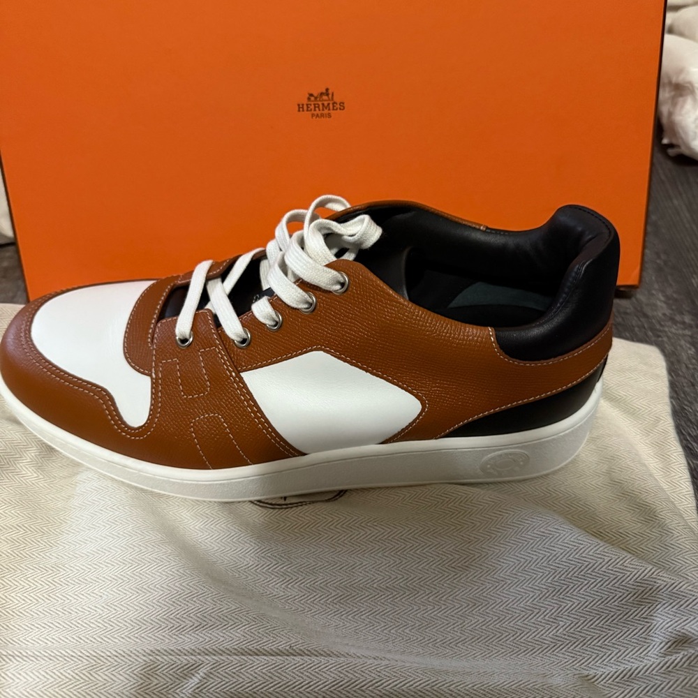 Men's Brown and White Sneakers